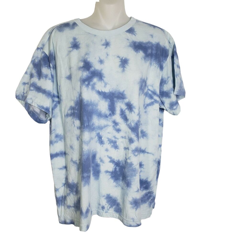 Original Use Womens T Shirt Size Large Blue Tie Dye Tee Short Sleeve Crew Neck